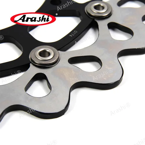 Vista 5 de Arashi Rotores de disco de freno delantero y trasero para Yamaha YZF R1 2004 2005 2006 motocicleta accesorios de repuesto YZF-R1 negro 04 05 06