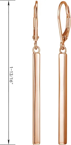 Vista 14 de Amazon Essentials Aretes colgantes de oro amarillo de 18 quilates o oro rosa de 14 quilates sobre plata esterlina (anteriormente colección Amazon)
