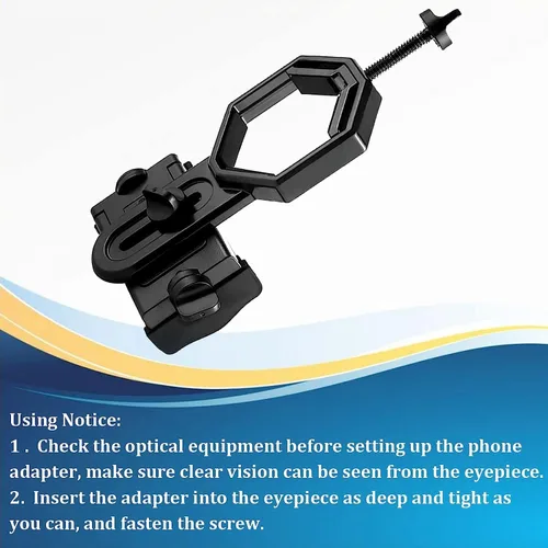 Vista 6 de Adaptador universal para teléfono celular, compatible con telescopio monocular binocular y microscopio para moto, etc. Registra la naturaleza
