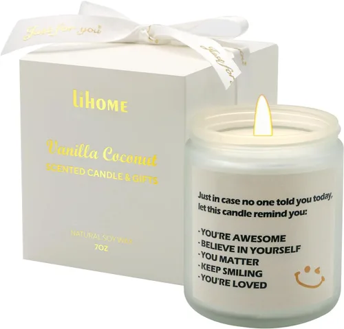Vista 21 de Lihome Velas de otoño – Decoración de otoño para el hogar, regalos para mujeres, mamá, amiga, cera de soja natural, velas perfumadas de sidra