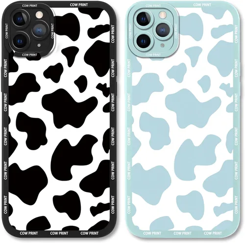 Vista 16 de Paquete de 2 bonitas fundas de teléfono para Apple iPhone 7/8 de 4.7 pulgadas, funda de silicona delgada y suave con estampado de vaca para mujer, a