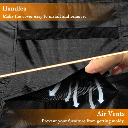 Vista 5 de Cubiertas para muebles de patio STARTWO impermeables, resistentes a los rayos UV, resistentes a los desgarros, resistentes para 7-12 asientos