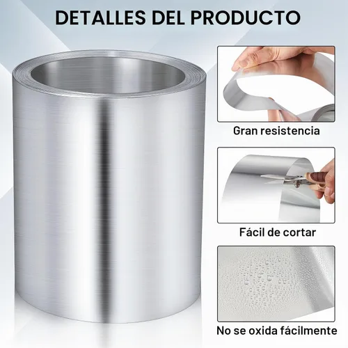 Vista 4 de Los paneles de techo de aluminio del metal del rollo que destella de aluminio 0.01 in, 4" x 20', 1 rollo