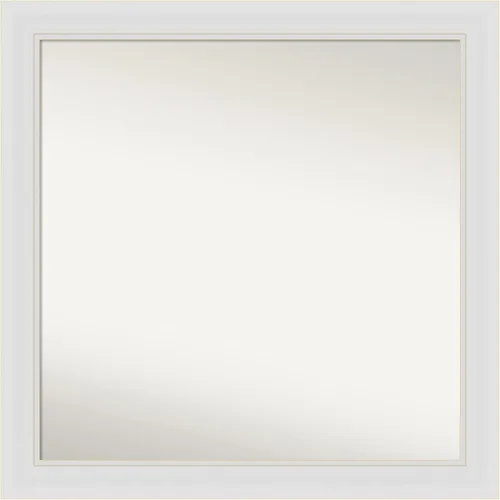 Vista 49 de Amanti Art Espejo de baño blanco para sobre el fregadero, 24 x 26 pulgadas, espejo rectangular blanco y blanco, marco de madera contemporáneo