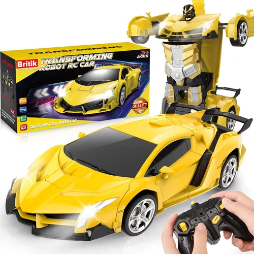 Vista 11 de Transform - Coche de juguete a control remoto para niños de 4 a 8 años, auto a control remoto para niños de 4 a 7 años, autos transformables