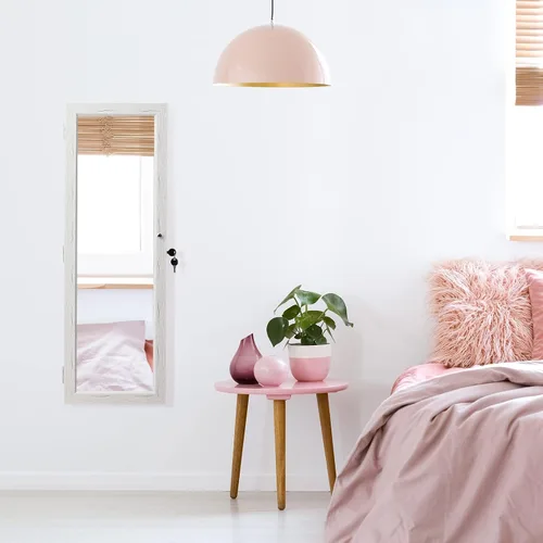 Vista 8 de HollyHOME Armario de joyería con espejo, con cerradura, montado en la puerta, organizador de joyas con espejo de longitud completa, ahorro