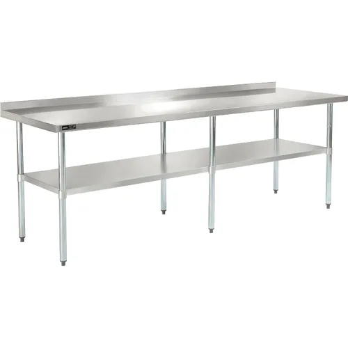Vista 10 de Nexel WB4824BSS Mesa de trabajo de acero inoxidable con protector contra salpicaduras, 48 pulgadas de ancho x 24 pulgadas de profundidad x 35
