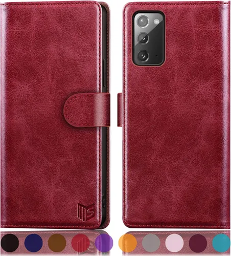 Vista 9 de SUANPOT Funda de piel tipo cartera para Samsung Galaxy Note 20 5G de 6.7 pulgadas con bloqueo RFID, tarjetero para tarjetas de crédito, funda