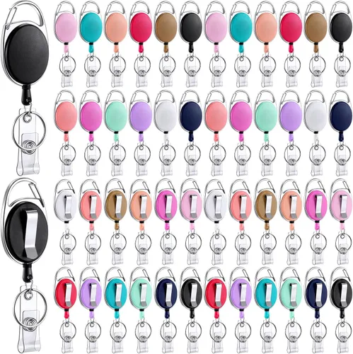 Vista 20 de Laumoi - 80 clips retráctiles para carretes de identificación Negro