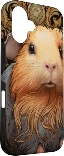 Vista 3 de iPhone 16 Guinea Pig Art Nouveau Abstract Case