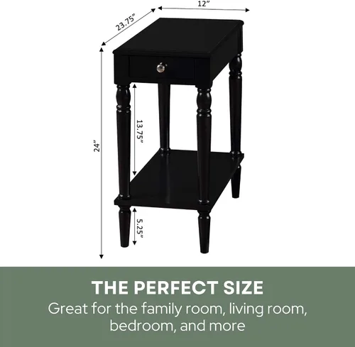 Vista 2 de Convenience Concepts French Country No Tools - Mesa de silla, color negro