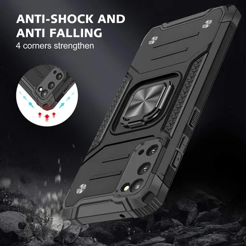 Vista 2 de HNHYGETE Funda para Galaxy S20 FE 5G con protector de pantalla: grado militar 360 giratorio Kickstand a prueba de golpes - Samsung Galaxy S20 FE 5G