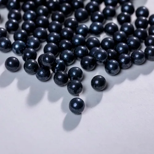 Vista 2 de Perlas comestibles negras para tartas, 4.59 oz, 4.6 onzas, chispas de galletas, perlas de azúcar, perlas de caramelo comestibles para decoración