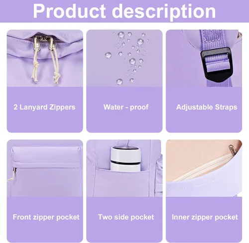 Vista 50 de Bluboon Juego de mochila para adolescentes, mochila escolar para niñas, lonchera y lápices, bolsas para estudiantes, 3 en 1