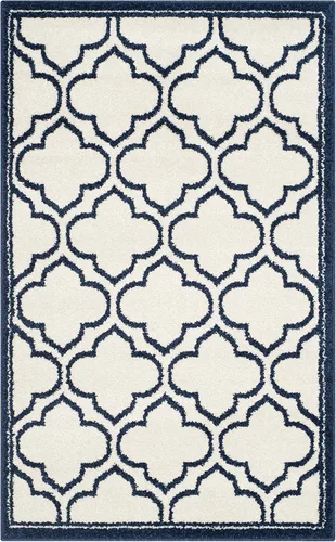 Vista 35 de Safavieh Amherst Collection Tapete AMT412A para interiores/exteriores de color marfil y verde claro, Polipropileno