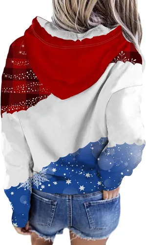 Vista 2 de Women's Fashion Daily Versatile Casual Crewneck Sweatshirts Christmas Graphic Long Sleeve Top Sweatshirts, S-3XL
