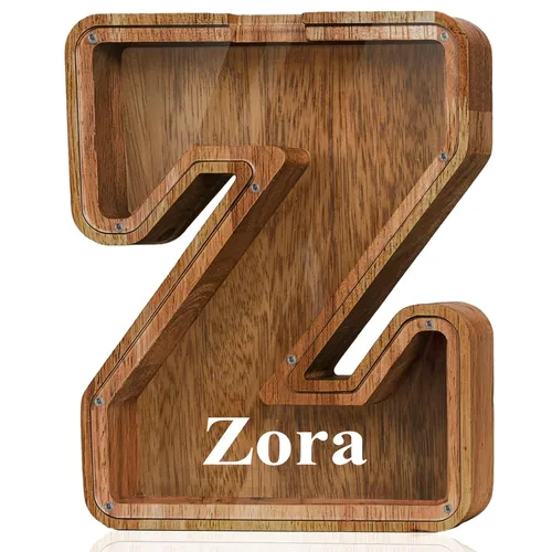 Vista 52 de Alcancía de madera grande personalizada con letras – Alcancía de letras para niños y niñas, regalo de cumpleaños (A)