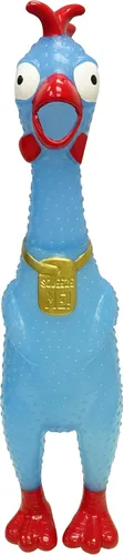 Vista 2 de Squeeze Me - Juguete de pollo de goma Pollo chirriante gritando para niños y perros Regalo novedoso de broma (1 paquete sólido)