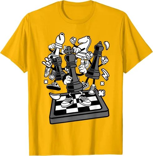 Vista 54 de Figura cómica Camiseta de tablero de ajedrez jugador de ajedrez Azul Marino