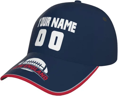 Vista 36 de Gorra personalizada con cualquier nombre y número ajustable, regalo personalizado para papá, hombres, mujeres, jóvenes, fanáticos de los deportes
