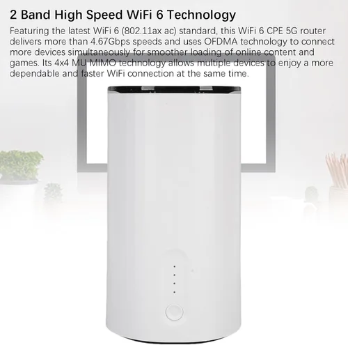 Vista 6 de GOWENIC Enrutador WiFi 6 5G con ranura SIM, velocidades de descarga de hasta 4.67 Gbps, enrutador WiFi de doble banda, puerto LAN WAN, enrutador CPE
