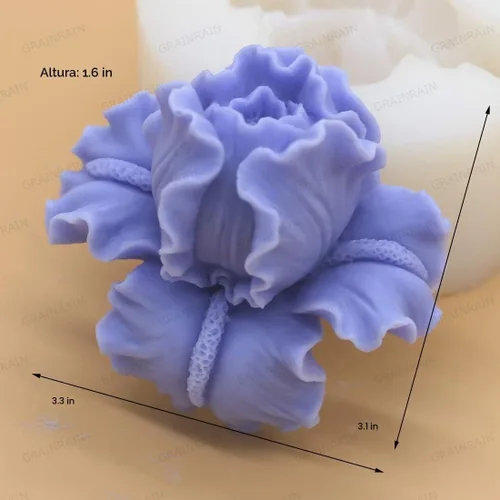 Vista 4 de Moldes de jabón de silicona para hacer jabón, moldes para manualidades, moldes de resina, flores 3D (14167)