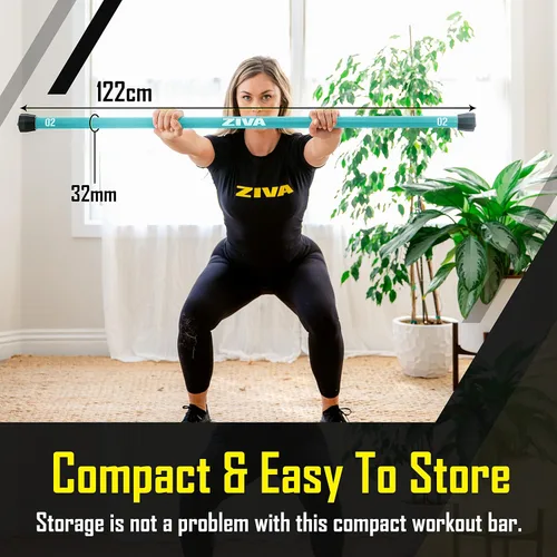 Vista 4 de ZIVA Chic - Barra con peso – Barra corporal de entrenamiento para entrenamiento de fuerza, equilibrio, flexibilidad y fitness general – Núcleo