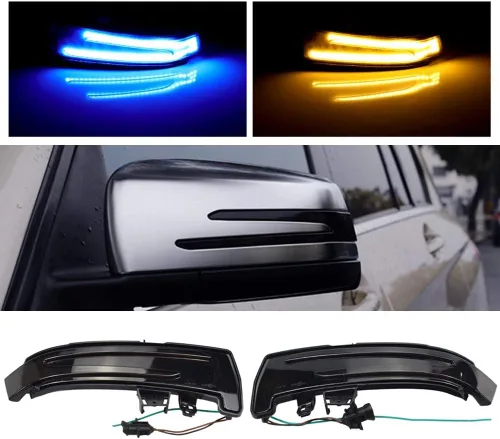 Vista 2 de Luces Secuenciales de Señal de Giro Led Dinámico para Espejo Lateral de Mercedes Benz Clase A/B/C/E/S/CLA/GLA/GLK/CLS W176 W246 W204 W212 X156 C250