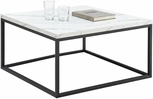 Vista 10 de CENSI Mesa de centro cuadrada de 30 pulgadas, mesa central de sala de estar de roble negro y dorado, estilo moderno estilo glamuroso industrial