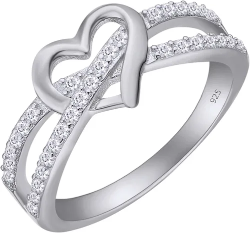 Vista 13 de AFFY Split Shank Infinity Heart Promise Ring for Women In Sterling Silver A: oro rosa 925