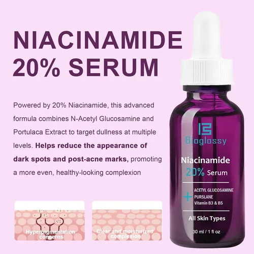 Vista 6 de 20% suero de niacinamida para la cara,Niacinamida Vitamina B3 B5 suero concentrado,Hidratante,Minimizador de poros,Tratamiento de corrección