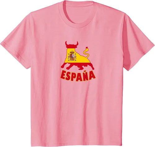 Vista 25 de Spain Espana with Bull and National Flag/Present T-Shirt Asphalt Grey