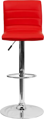 Vista 88 de Flash Funiture silla de bar ajustable con base cromada, Vinilo, Gris