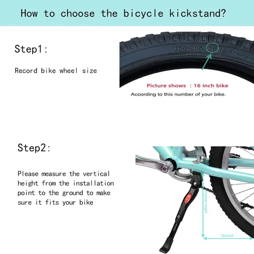 Vista 2 de SEISSO Soportes de bicicleta – Soporte central ajustable de aleación de aluminio para niños, soporte central para bicicletas