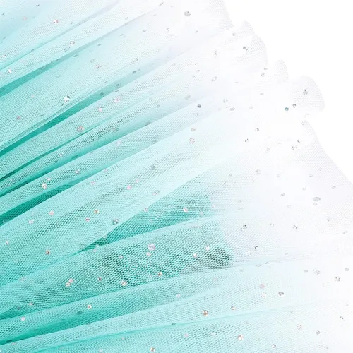 Vista 6 de EQSJIU Leotardo de ballet de manga larga con falda tutú para niñas, baile, gimnasia, niños pequeños, vestido de fiesta de copo de nieve brillante