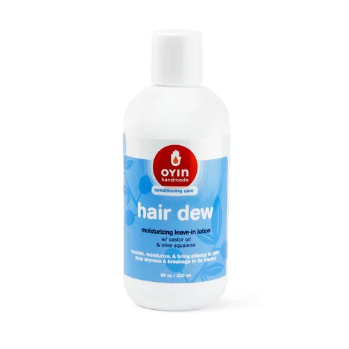 Vista 2 de Oyin Handmade Hair, Rocío para Cabello, Loción para Aplacar el Cabello de Uso Diario Aceite de ricino y escualano de oliva sin enjuague con bomba