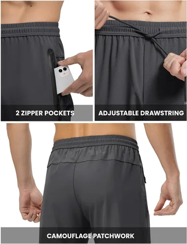 Vista 5 de Pantalones Rdruko para correr, casuales para hombre, ligeros, transpirables, de secado rápido, para senderismo, correr, deportes al aire libre