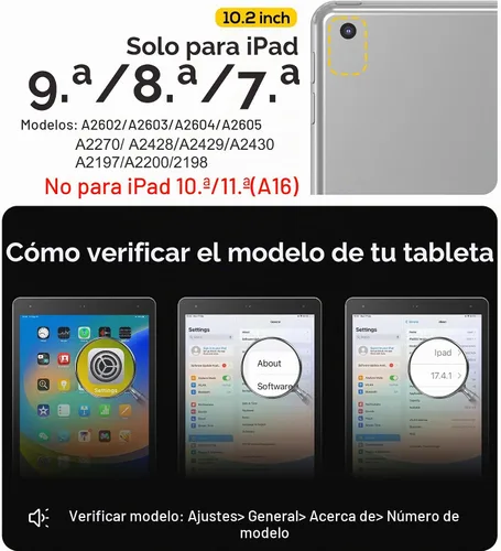 Vista 2 de BRAECN Funda para iPad de 9ª/8ª/7ª Generación, Funda Resistente a Prueba de Golpes con Protector de Pantalla, Soporte para Lápiz, Soporte para Tapa
