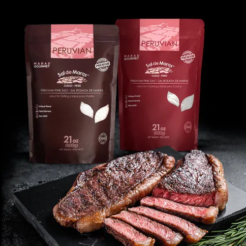 Vista 3 de MARAS GOURMET Sal rosa peruana, grano grueso, sal mineral orgánica cosechada a mano de minas de sal de Maras Sal gruesa gourmet para molinillo