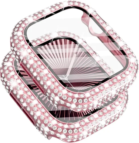 Vista 33 de Surace - Carcasa de 1.49 pulgadas compatible con Apple Watch con protector de pantalla, caja protectora general con diseño de diamantes brillantes
