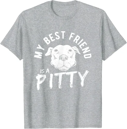 Vista 54 de My Best Friend Is A Pitty Pitties Pitbull - Camiseta Negro