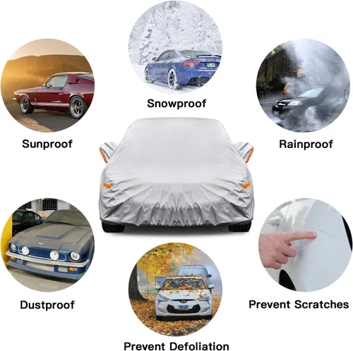 Vista 4 de Kayme Funda de automóvil de 6 capas para Audi A4 Sedan (2011-2023), impermeable para todo tipo de clima, cubierta exterior completa, protección