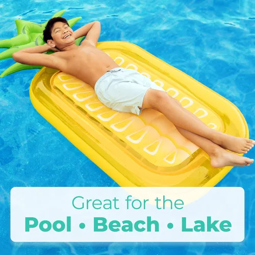 Vista 3 de Greenco Flotador inflable gigante para piscina, flotadores inflables para piscina, balsa inflable para verano, tumbona gigante de piscina