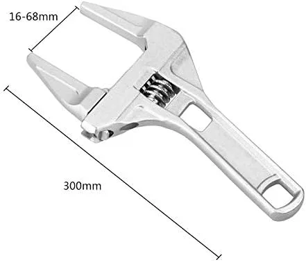 Vista 2 de Llave ajustable, llave de baño de apertura grande de 0.630-2.677 in de boca ancha, llave de aleación de aluminio, herramienta de mano de tuerca