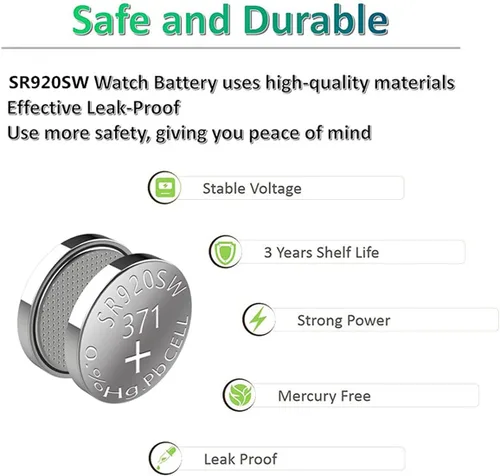 Vista 4 de 20PCS 1.5V SR920SW 371 370 LR921 AG6 batería de reloj de óxido de plata