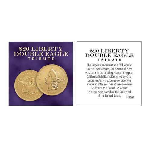 Vista 3 de 1849 P Liberty $20 Double Eagle Tributo de American Coin Treasures - Pieza de exhibición coleccionable de estado nítido con capa de oro