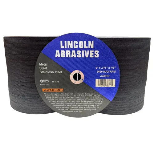 Vista 14 de Paquete de 25 ruedas de corte de 4.5" Lincoln Abrasives .040" Metal y acero inoxidable
