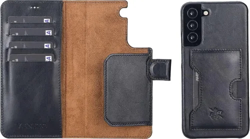 Vista 95 de Venito Florence - Funda de piel compatible con Samsung Galaxy S9, extra segura con bloqueo RFID, cartera desmontable para teléfono (gris decolorado)
