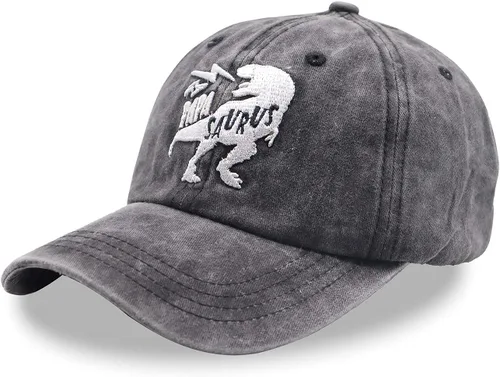 Vista 2 de Papa Saurus - Sombrero de dinosaurio, gorra de béisbol ajustable bordada T Rex para hombre