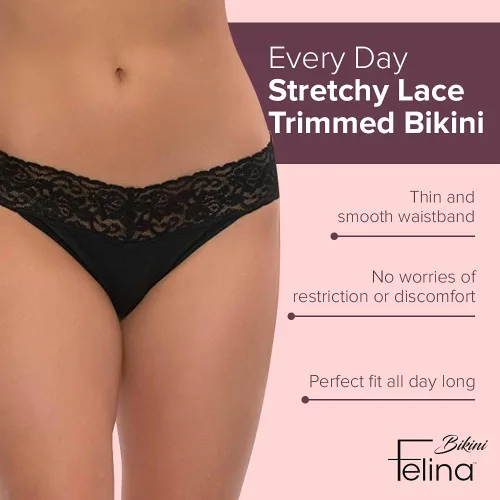 Vista 4 de Bikini de encaje súper elástico, paquete de 5